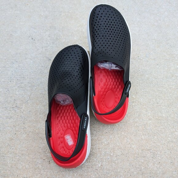 Unisex Classic Clogs Sandals with Back Strap Water Friendly Slipper(Red/Neon) - Picture 13 of 15